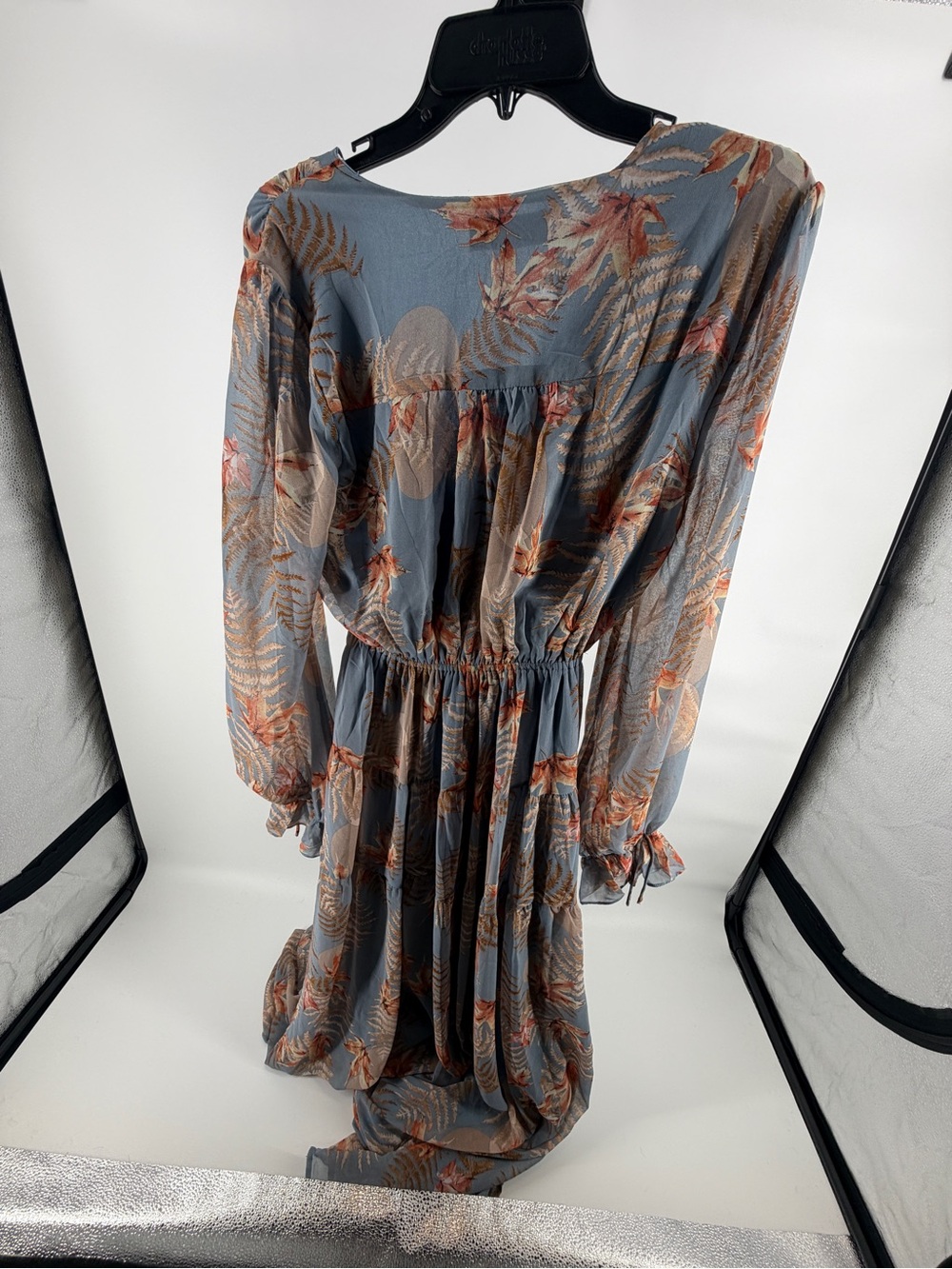 Long Sleeve Floral Blue Maxi Dress- Red Dress Boutique - Like New - Picture 7 of 11